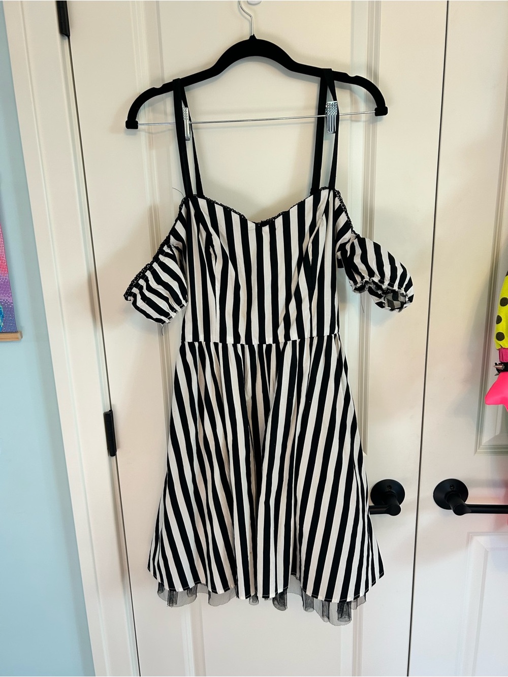 Hot Topic Off-Shoulder Stripe Dress